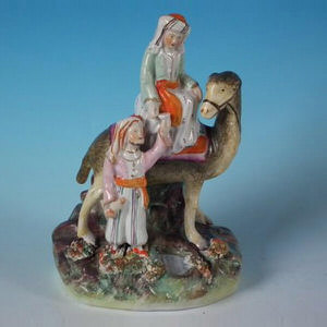 Staffordshire Pottery Lady Hester Stanhope with Camel Figure