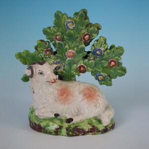 Staffordshire Pearlware ram bocage figure