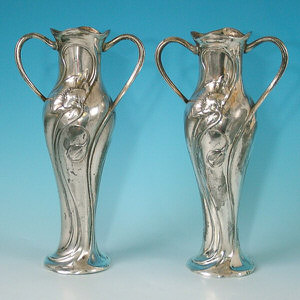 Pair WMF two handled floral vases