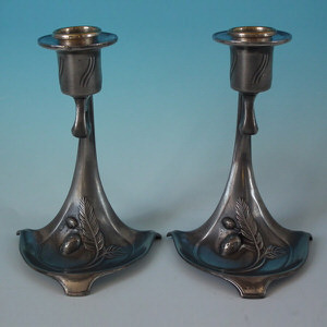 Pair WMF Pine cone candlesticks
