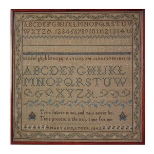 Antique Sampler, 1842, by Mary Ann Ryder