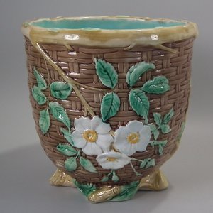 Holdcroft Majolica Floral Jardiniere