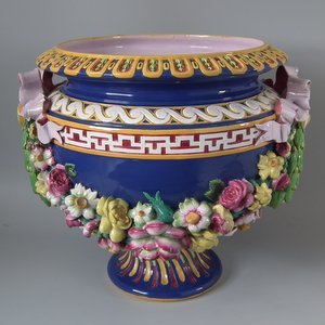 Minton Majolica Ribbon, Wreath & Garland Jardiniere