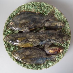 JFS Palissy Majolica Fish Wall Plate